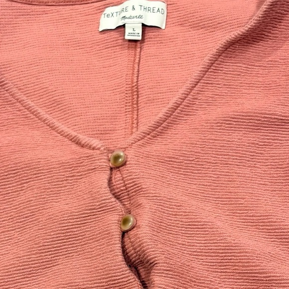 Madewell Texture & Thread Button-Front Tie Tank Top in Brick Dust Size Large - Picture 5 of 6